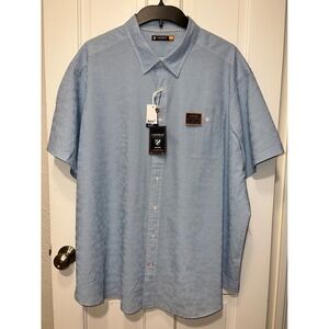 Cremieux Performance Big Man 4XB Shirt Blue Card Suit Pattern brrr Cooling NWT